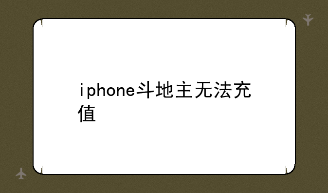 iphone斗地主无法充值