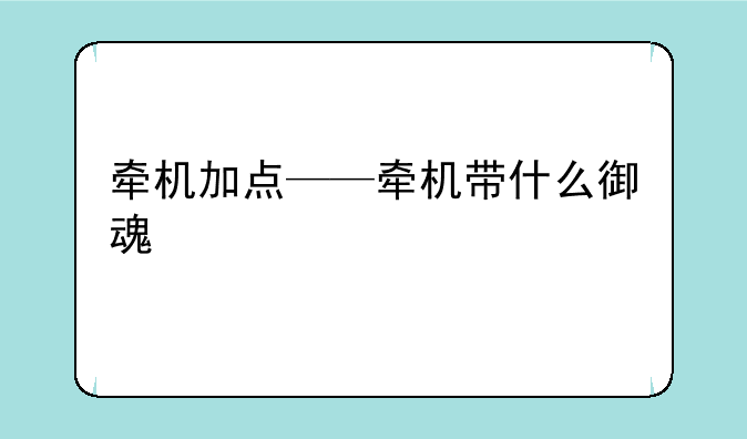 牵机加点——牵机带什么御魂
